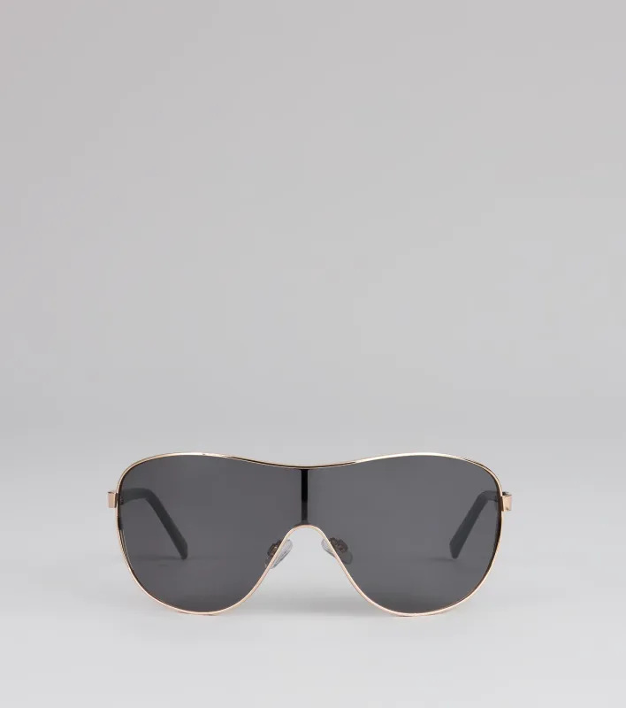 Wave Frame Oversized Shield Sunglasses sold by Windsor