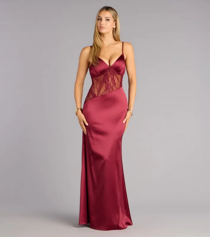 Angelica Lace Satin Mermaid Formal Dress sold by Windsor