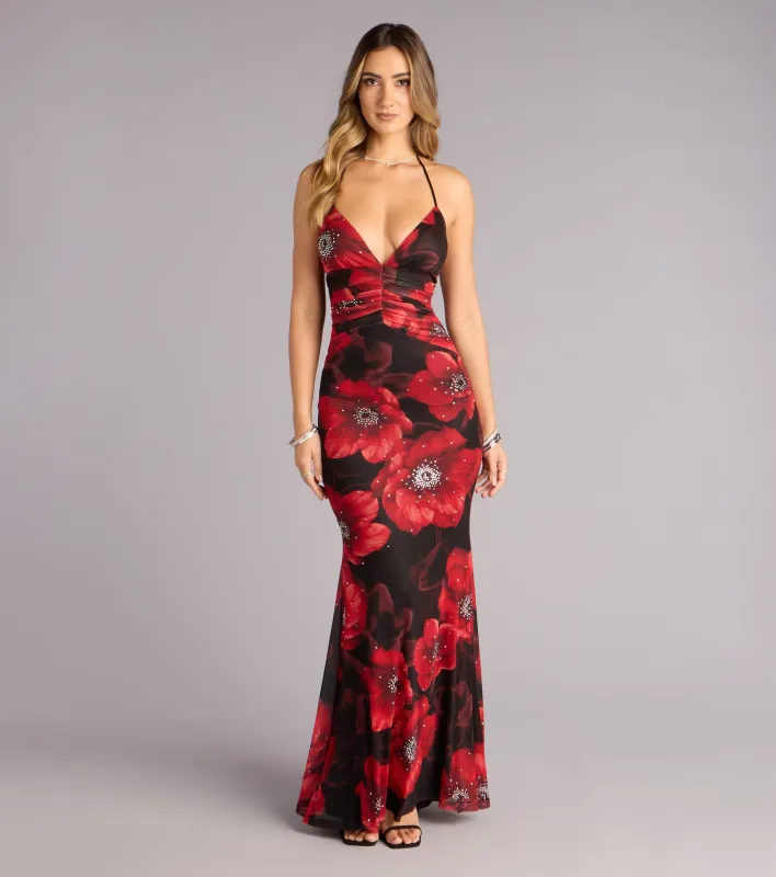 Mael Floral Rhinestone Mermaid Formal Dress sold by Windsor