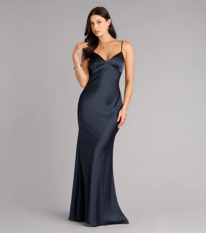 Alayna Satin V-Neck Mermaid Formal Dress sold by Windsor