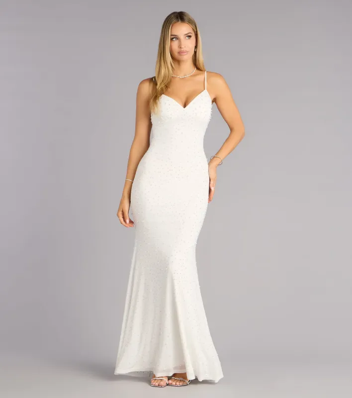 Anisa Pearl Rhinestone Mermaid Formal Dress sold by Windsor