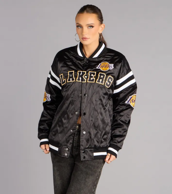 Ultra Game NBA Lakers Quilted Bomber Jacket sold by Windsor