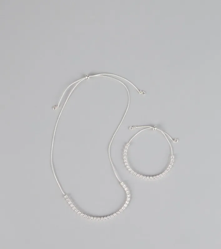 Chic Compliments Cubic Zirconia Necklace And Bracelet Set sold by Windsor