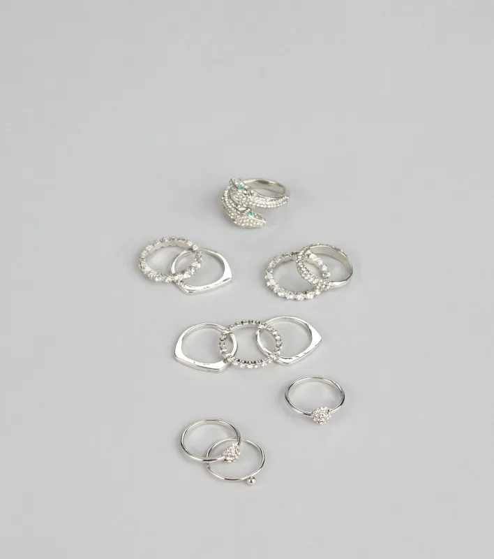 Effortlessly Extra Rhinestone Ring Set sold by Windsor