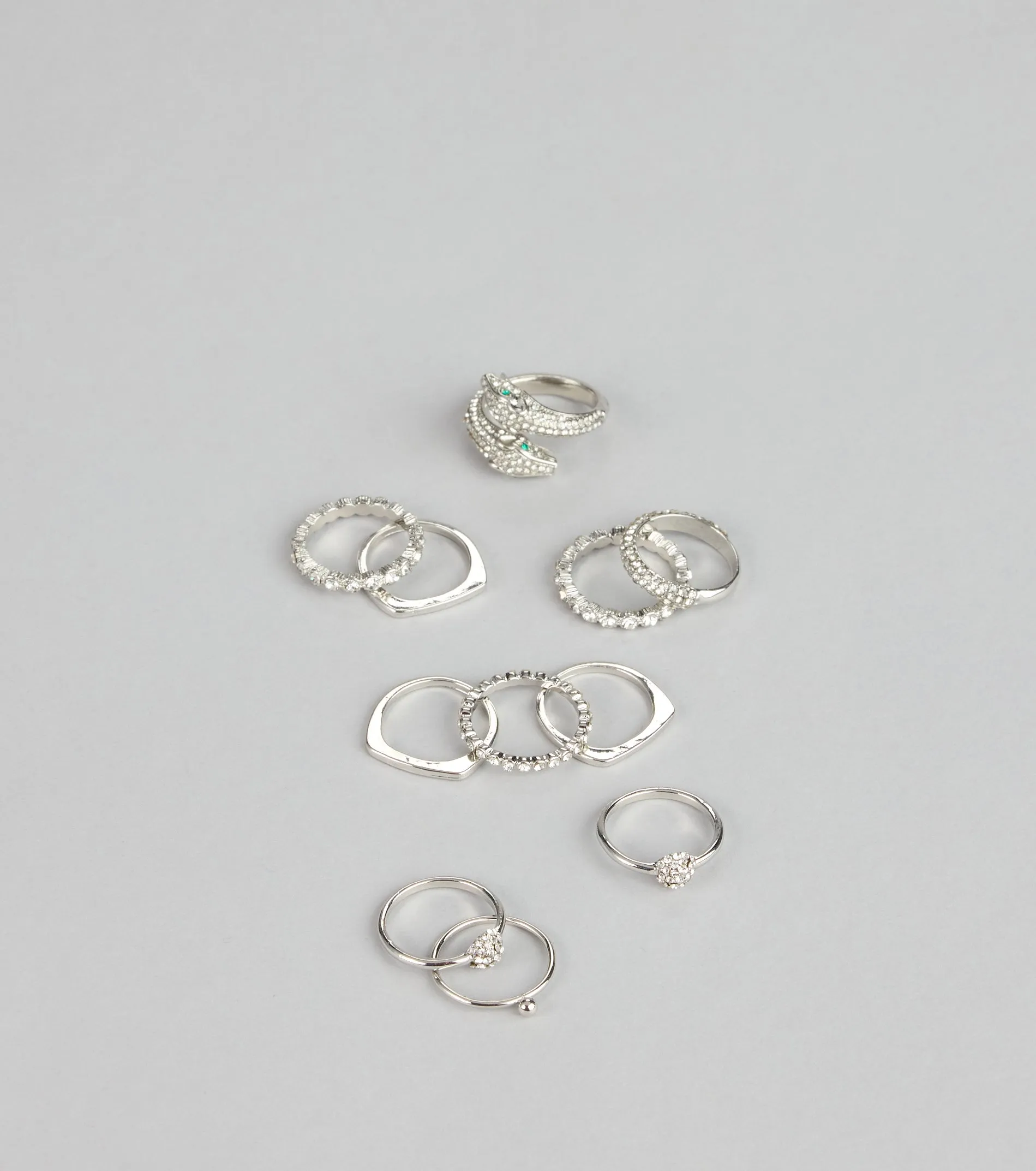 Effortlessly Extra Rhinestone Ring Set sold by Windsor