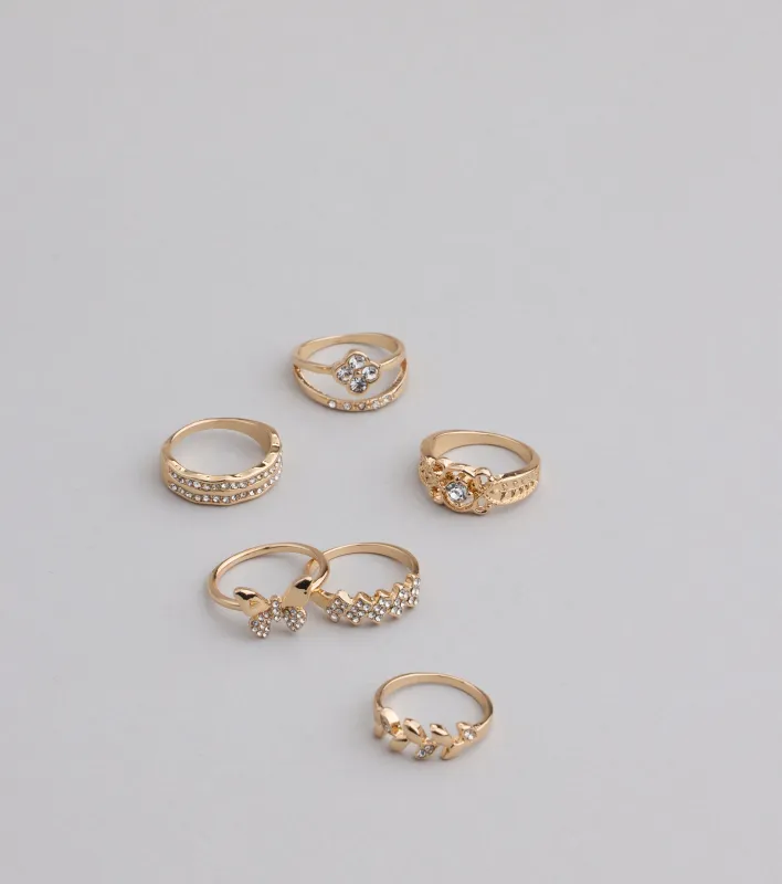 All the Sparkle Rhinestone Ring Set sold by Windsor