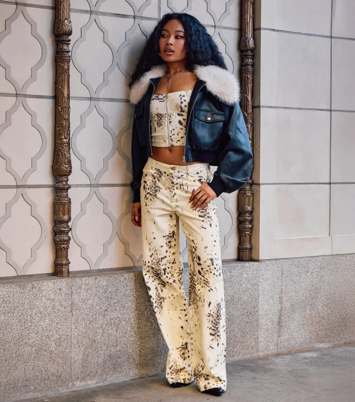 Major Mood Faux Leather Bomber Jacket sold by Windsor