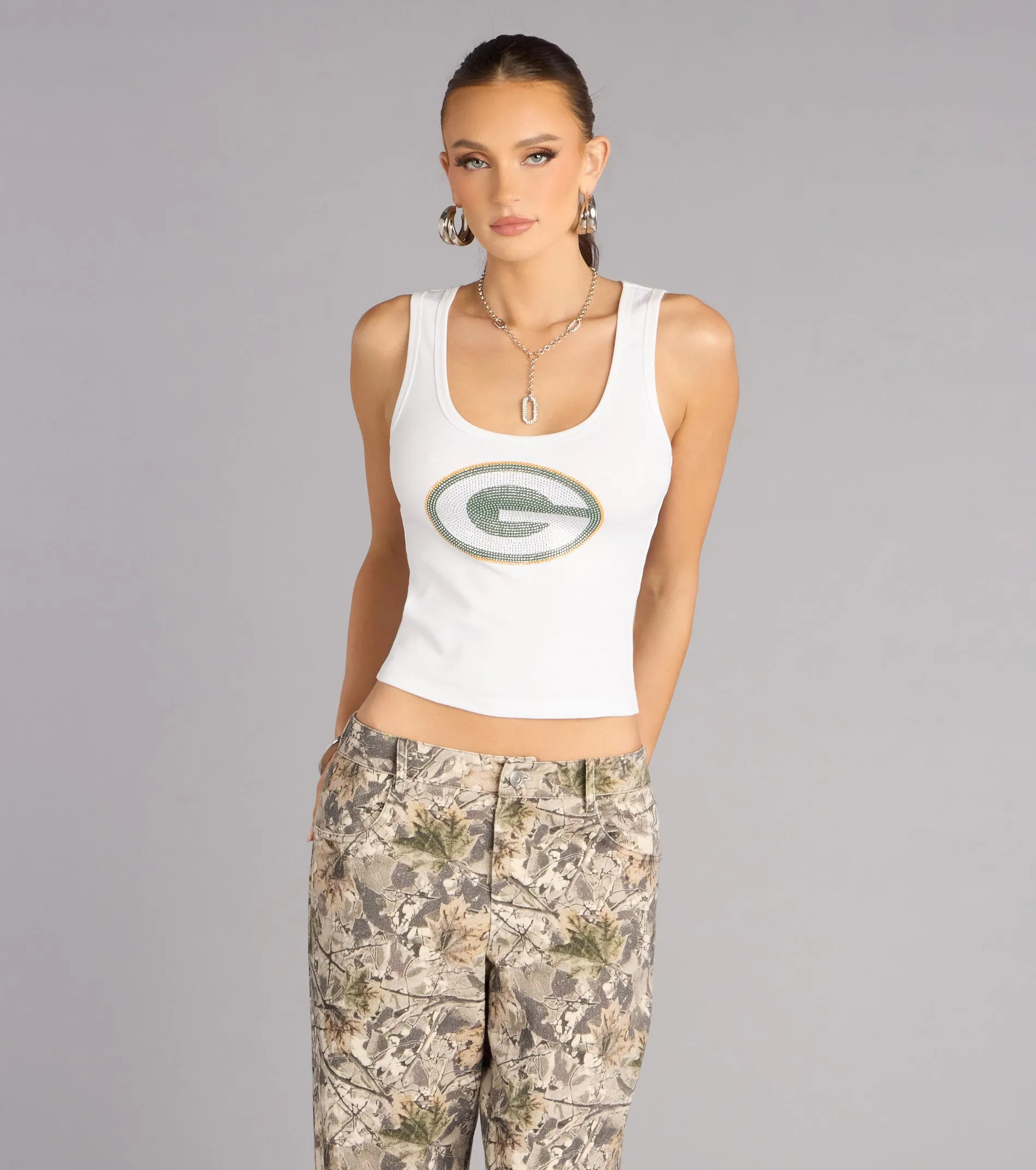 Ultra Game NFL Green Bay Packers Rhinestone Tank Top sold by Windsor product image thumbnail 4