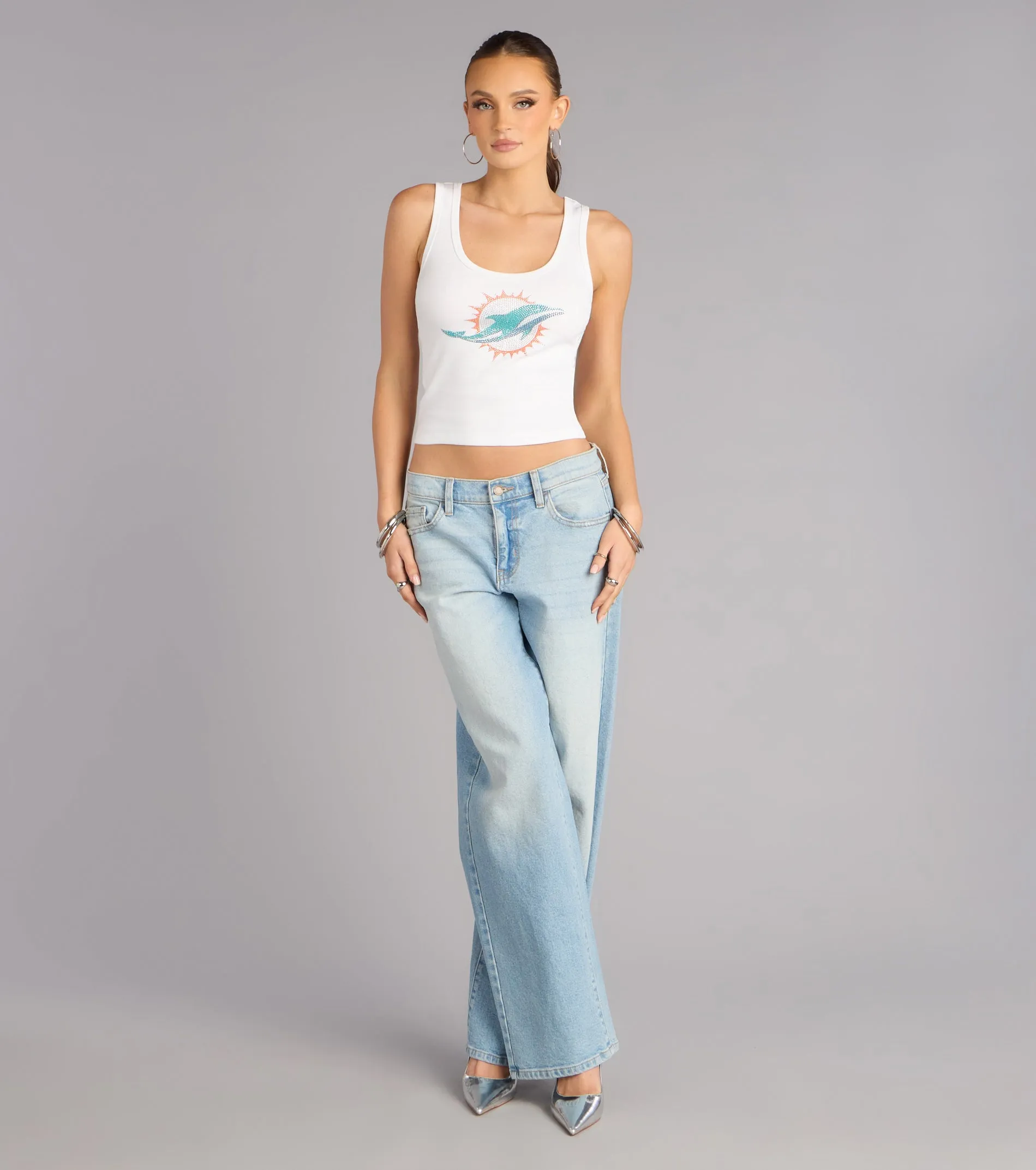 Ultra Game NFL Miami Dolphins Rhinestone Tank Top sold by Windsor product image thumbnail 3