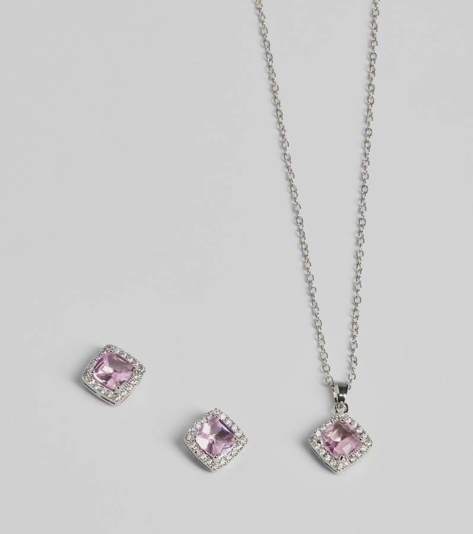 Dazzling Dainty Cubic Zirconia Necklace And Earrings Set sold by Windsor product image thumbnail 2