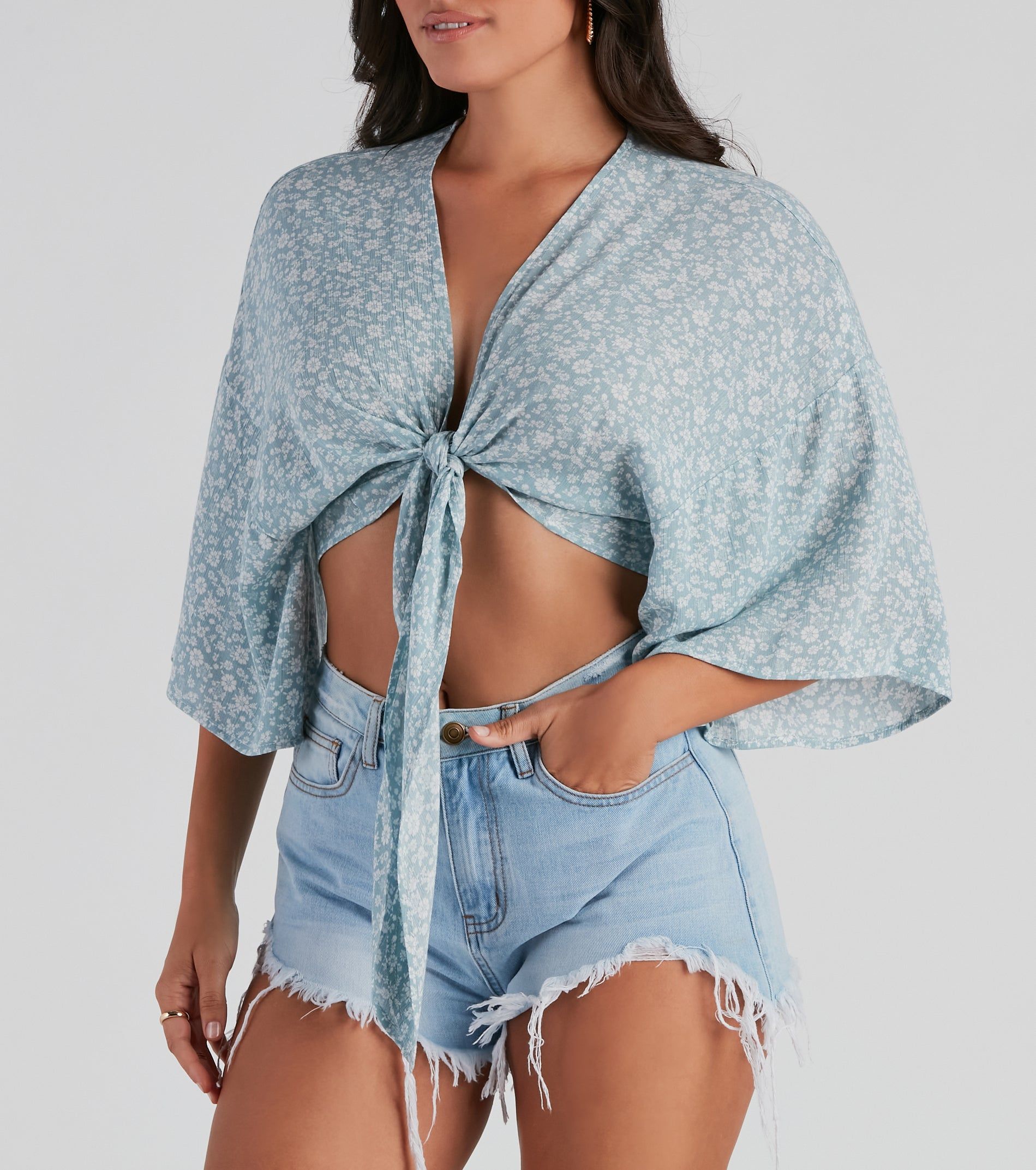 Floral Girl Crepe Tie-Front Top sold by Windsor product image thumbnail 4