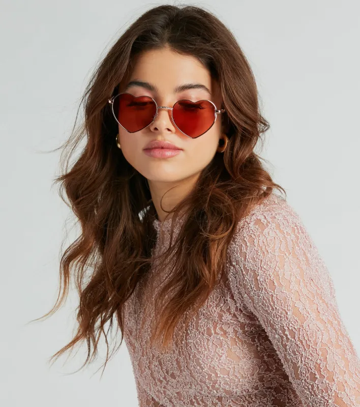 Flirty Fling Heart-Shaped Sunglasses sold by Windsor