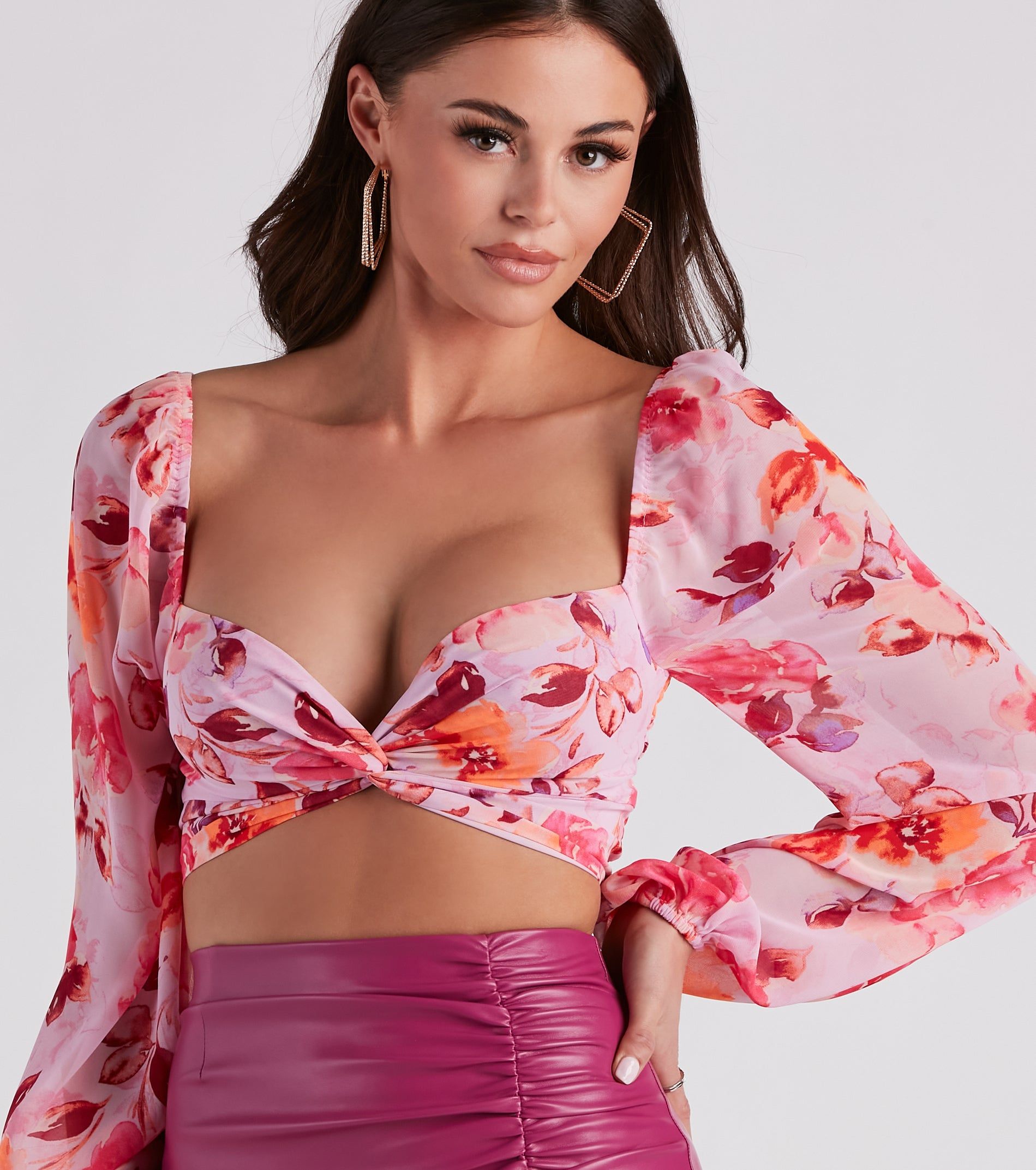 Floral Blooms Chiffon Twist-Front Top sold by Windsor product image thumbnail 4