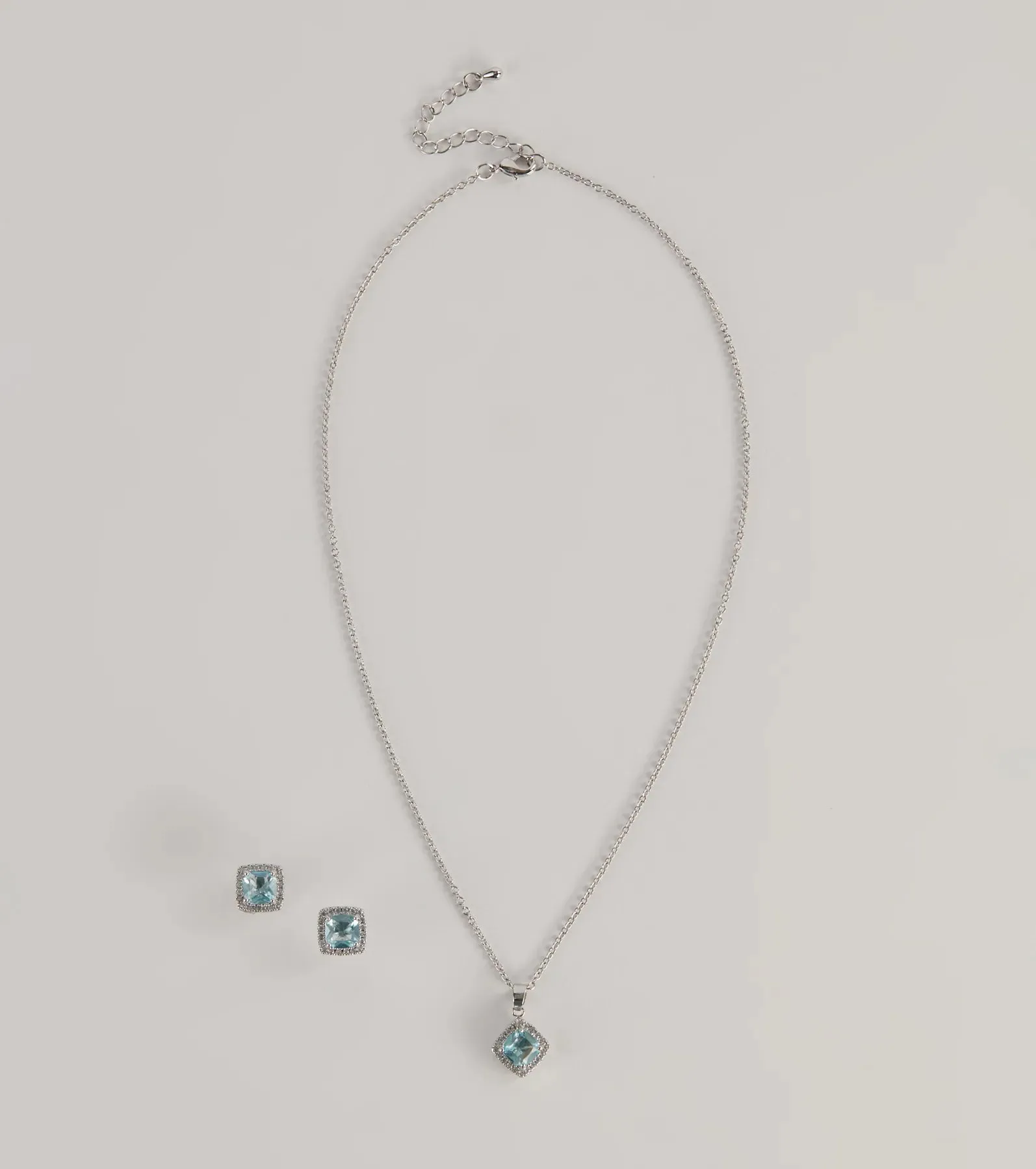 Dazzling Dainty Cubic Zirconia Necklace And Earrings Set sold by Windsor product image thumbnail 3