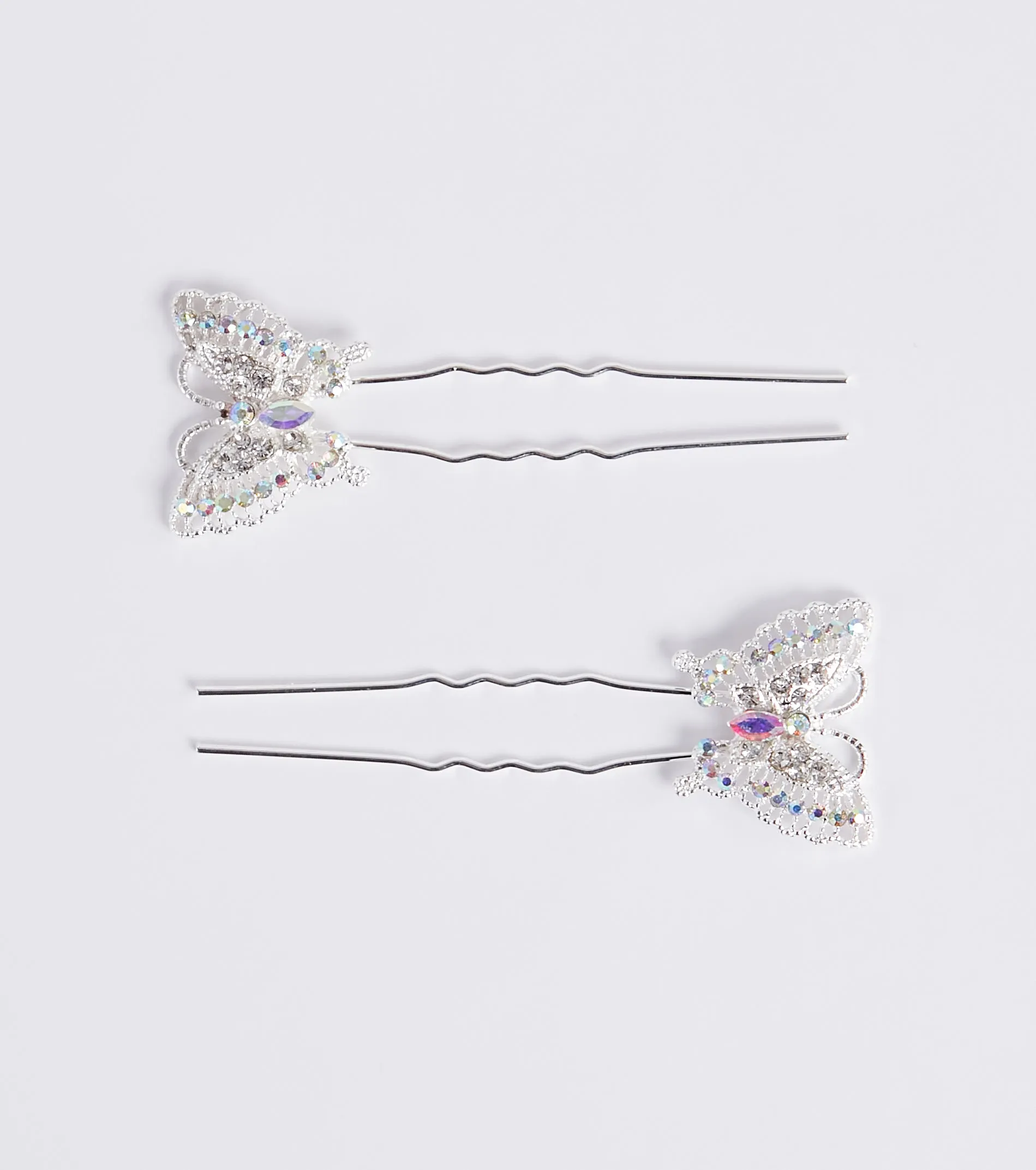 Ethereal Glamour Rhinestone Butterfly Hair Pins sold by Windsor product image thumbnail 2