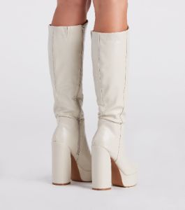 Edgy-Chic Under-The-Knee Platform Boots sold by Windsor