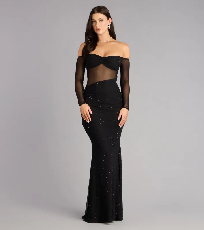 Azarliah Rhinestone Mesh Mermaid Formal Dress sold by Windsor