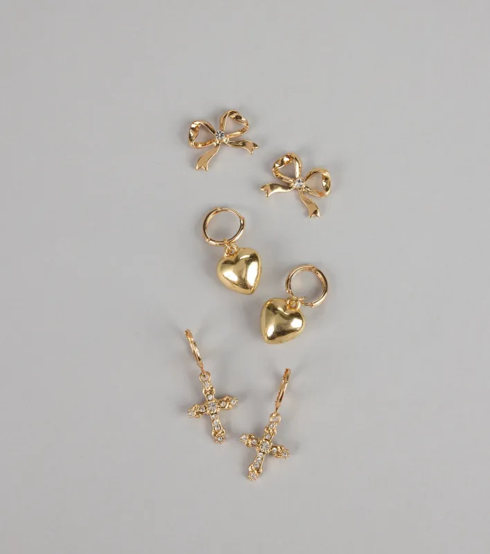 Sweet Sparkle Trio Earring Set sold by Windsor