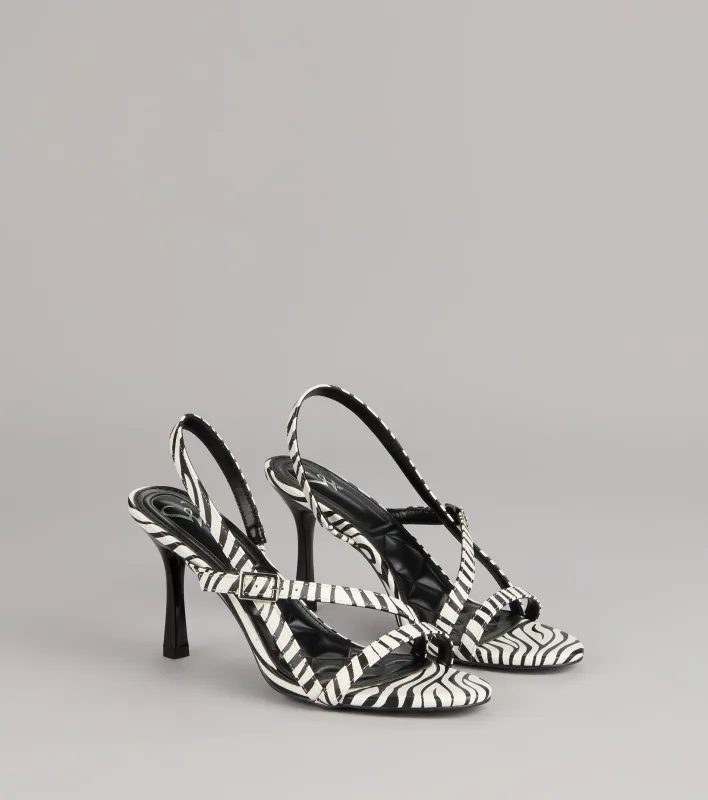 Wild Card Energy Zebra Slingback Heels sold by Windsor