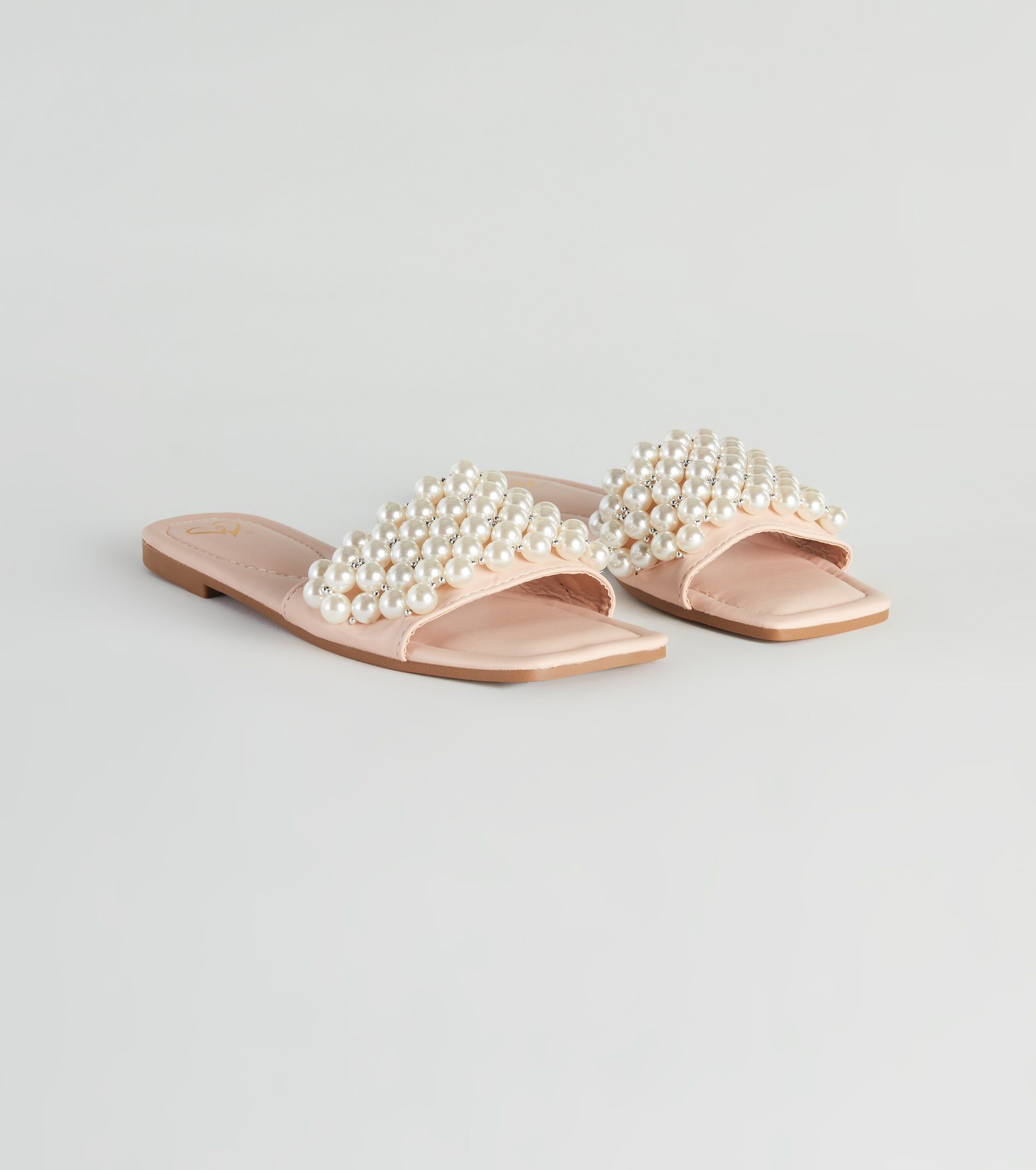 Hidden Treasure Faux Pearl Slide Sandals sold by Windsor