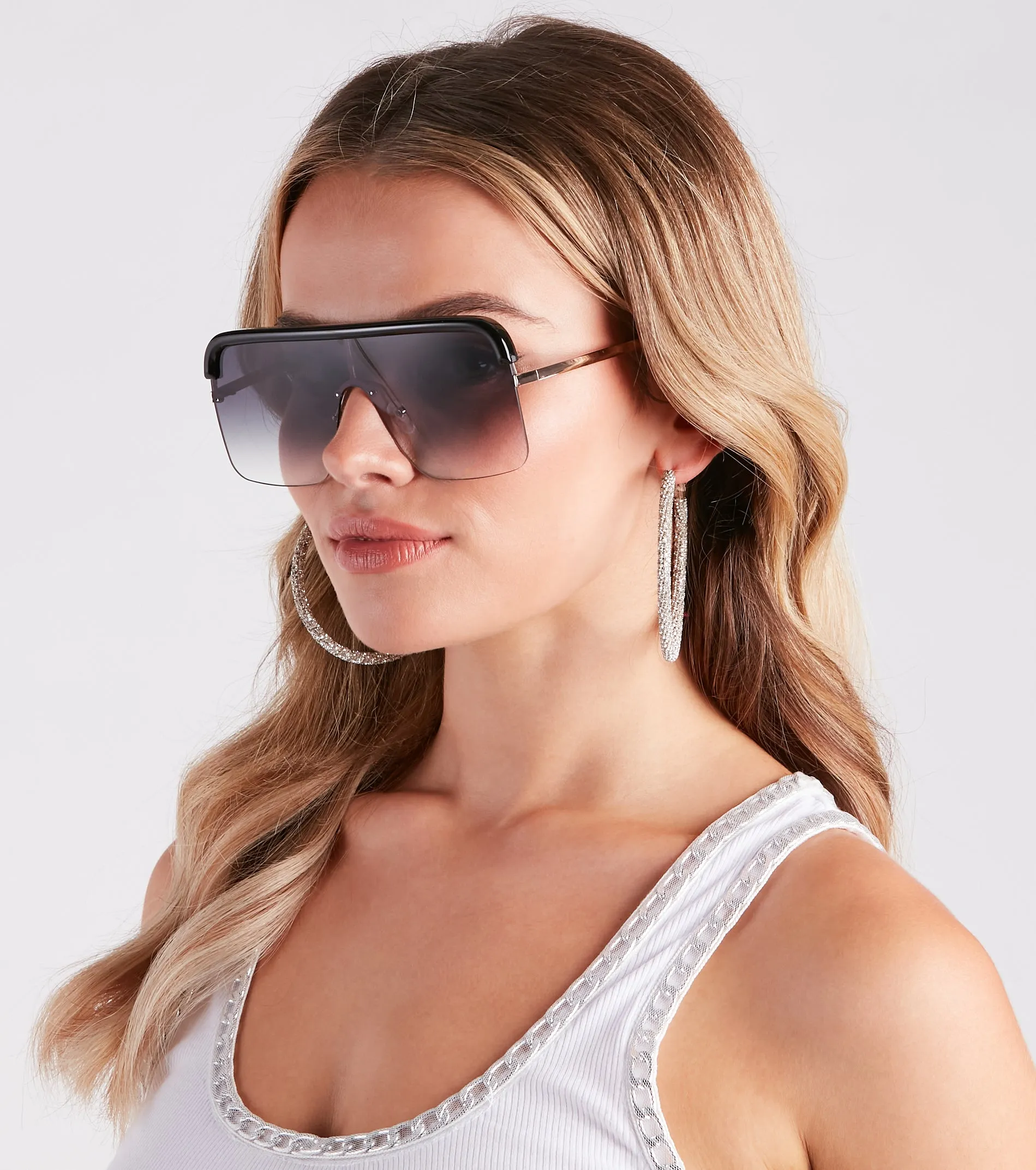 Trendy Moves Flat-Top Oversized Sunglasses sold by Windsor