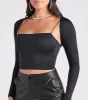 Smooth Silhouette Long Sleeve Bolero sold by Windsor