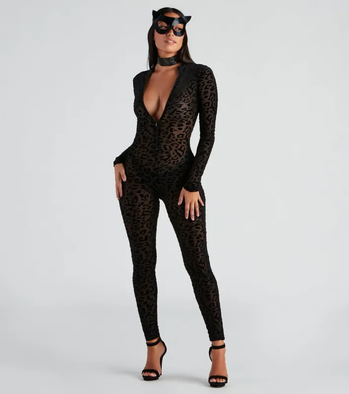 Sexy Leopard Mesh Catsuit sold by Windsor