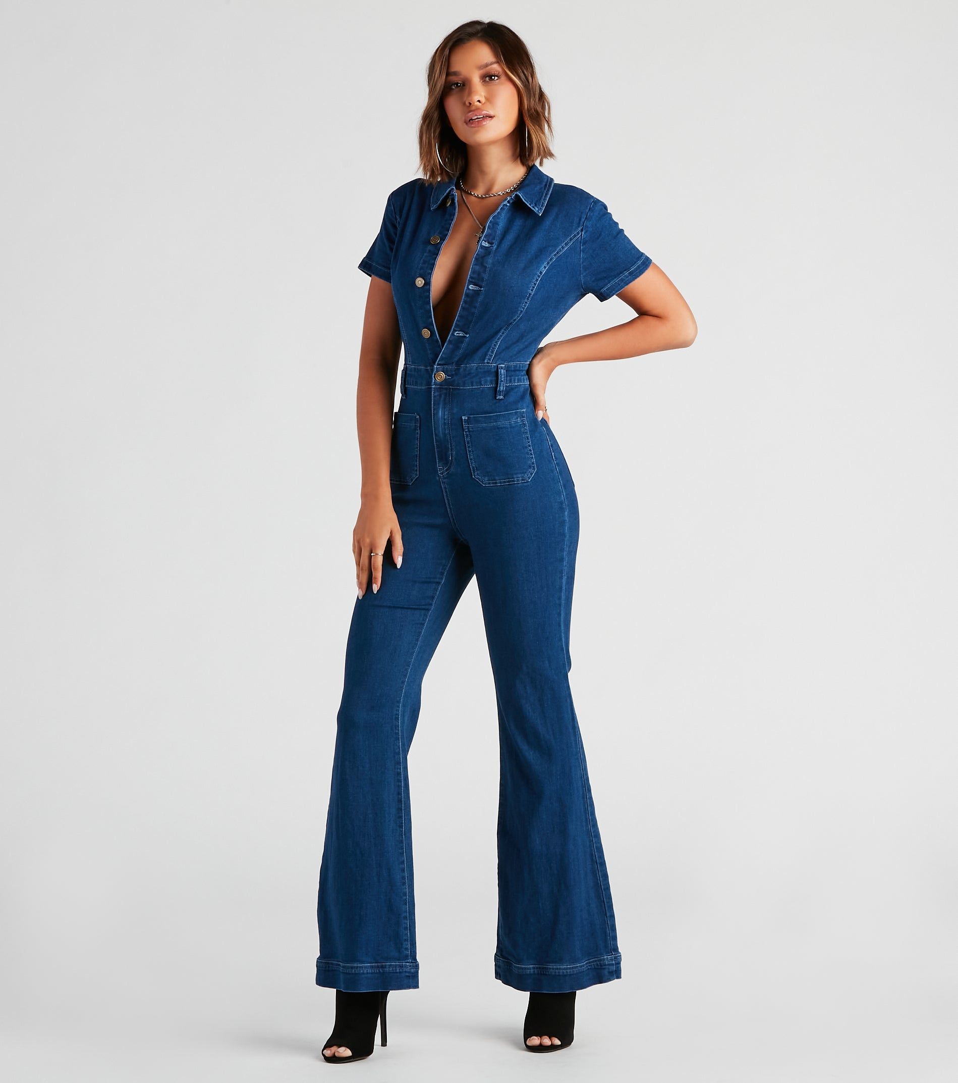 Gimme The Flare Denim Jumpsuit sold by Windsor product image thumbnail 2