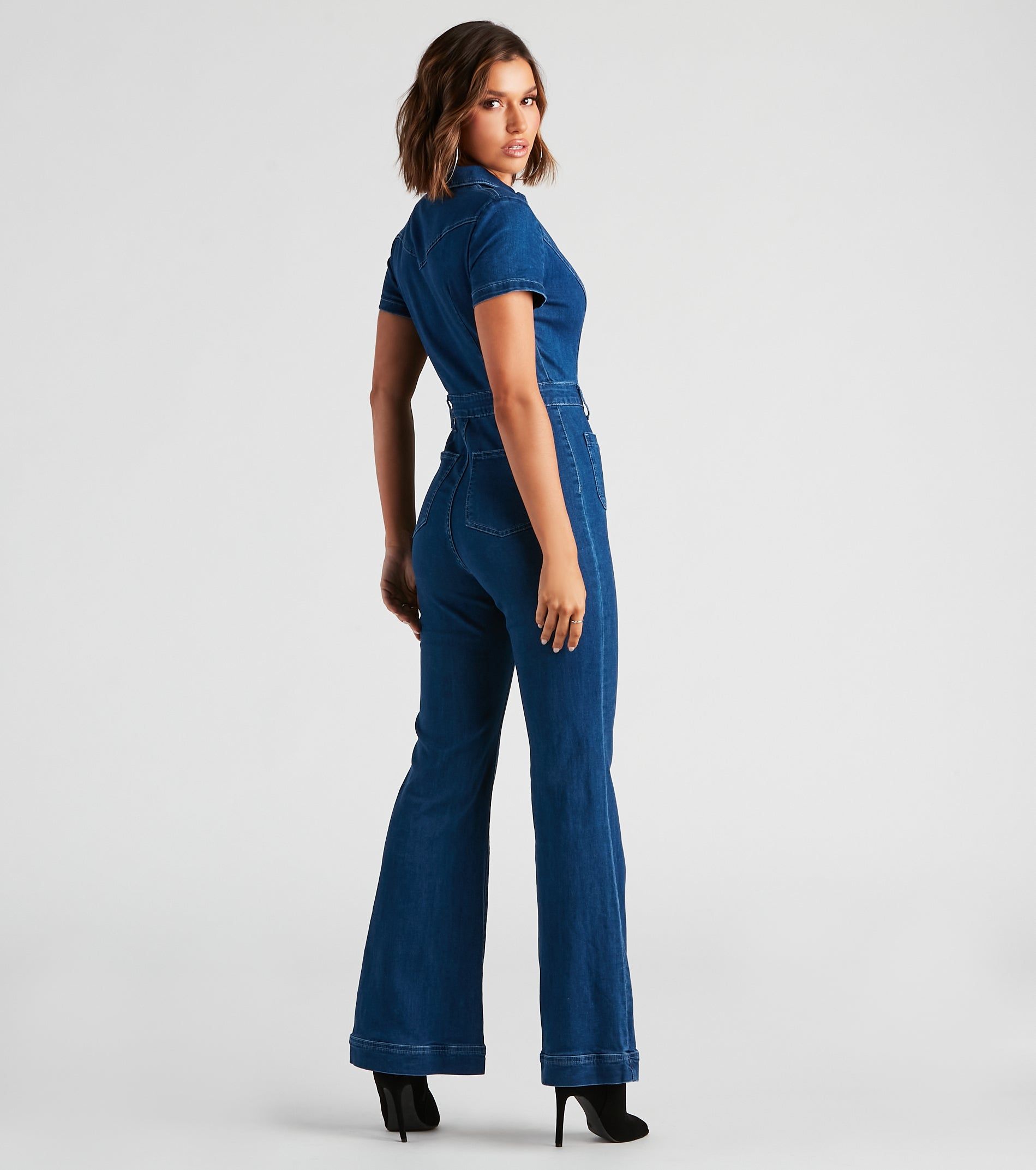 Gimme The Flare Denim Jumpsuit sold by Windsor product image thumbnail 3