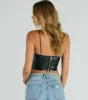 Hot And Dangerous Faux Leather Crop Top sold by Windsor