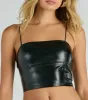 Hot And Dangerous Faux Leather Crop Top sold by Windsor