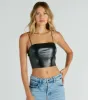 Hot And Dangerous Faux Leather Crop Top sold by Windsor