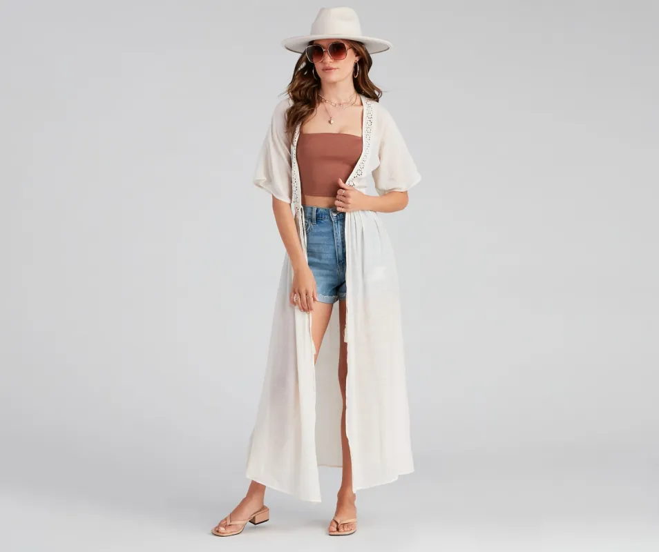 Hampton Vacay Crochet Trim Duster sold by Windsor