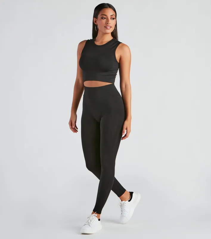 Smooth And Seamless Crop Top And Leggings Set sold by Windsor