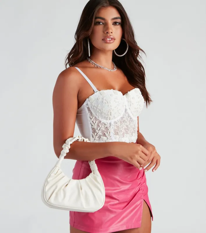 Crowd Favorite Ruffle Shoulder Bag sold by Windsor