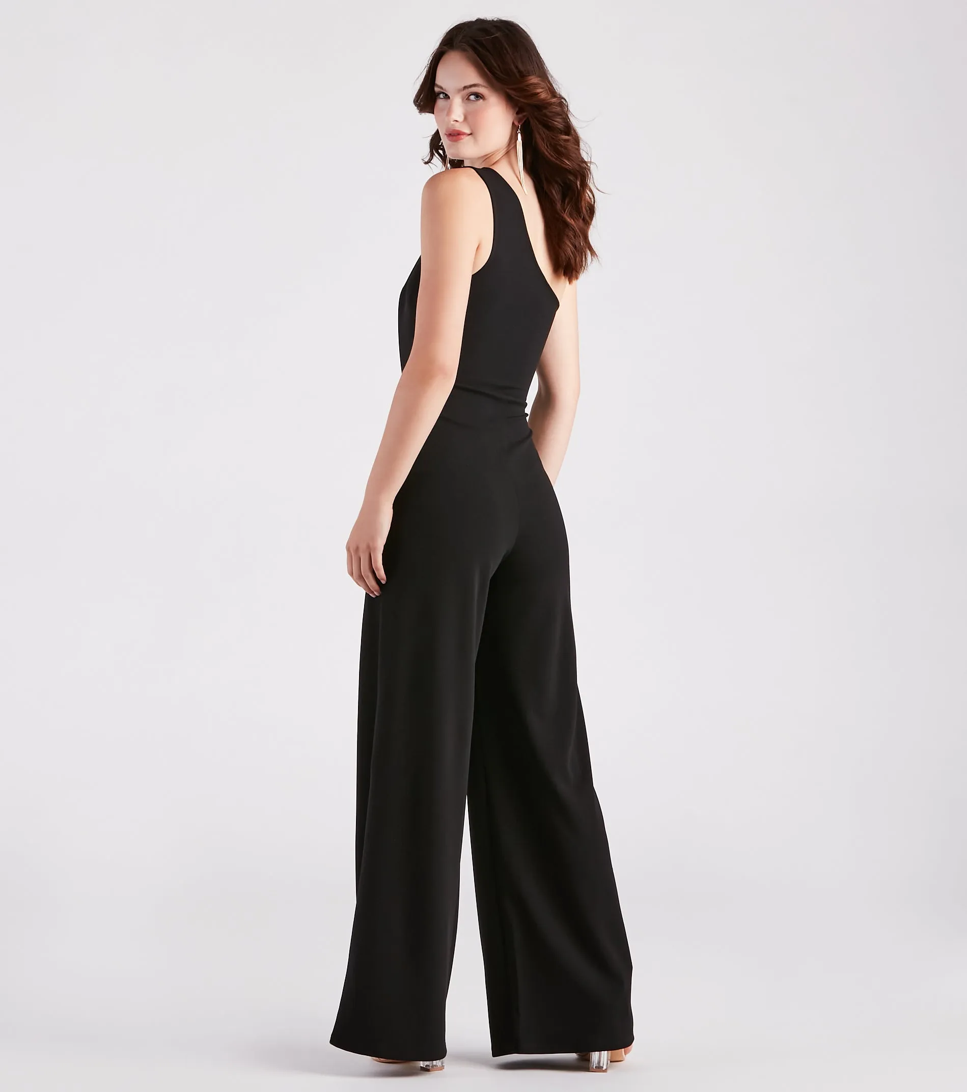 Chain Direction One Shoulder Crepe Jumpsuit sold by Windsor product image thumbnail 2