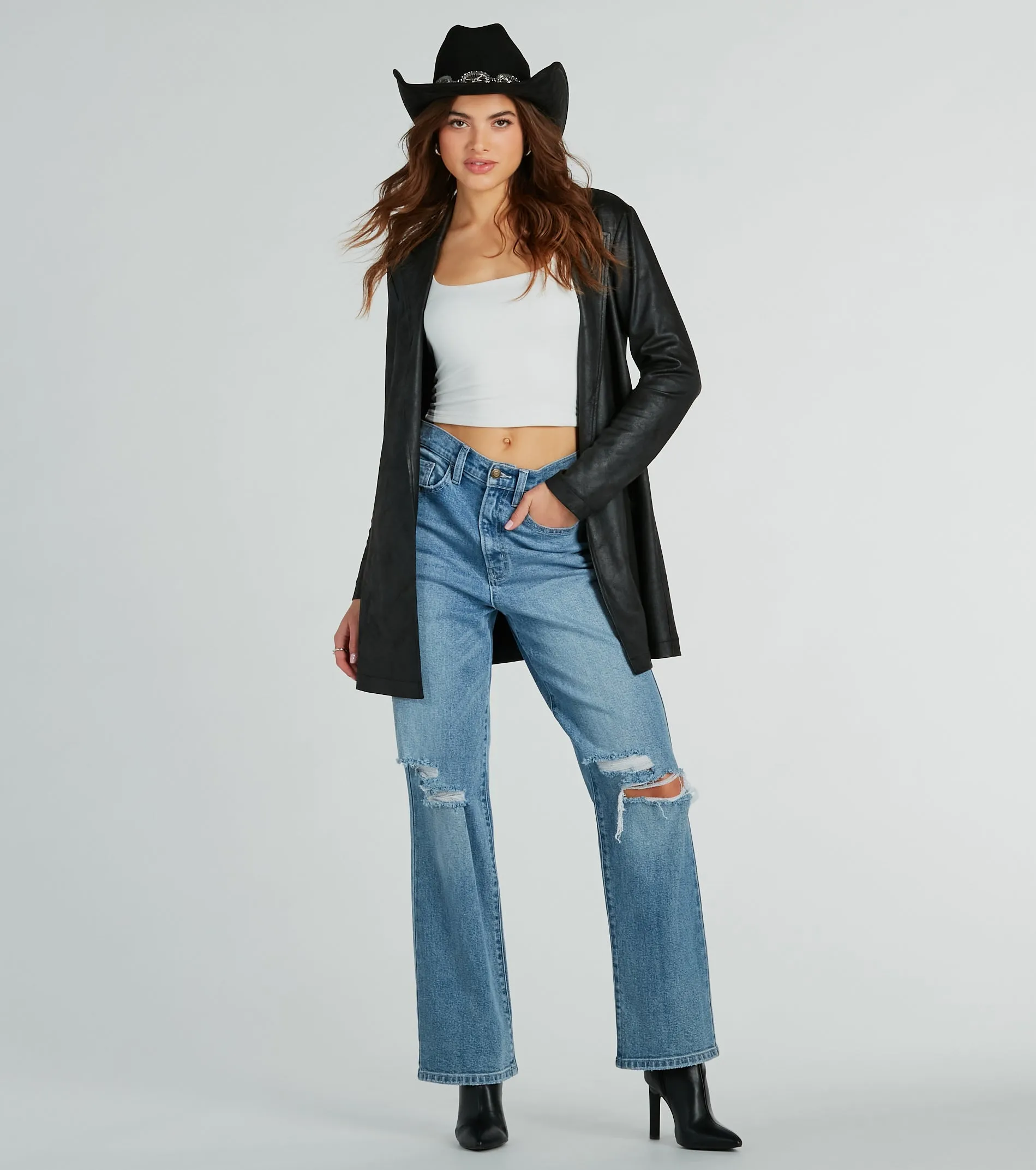 Western Trends Oval Chain Trim Cowboy Hat sold by Windsor product image thumbnail 2