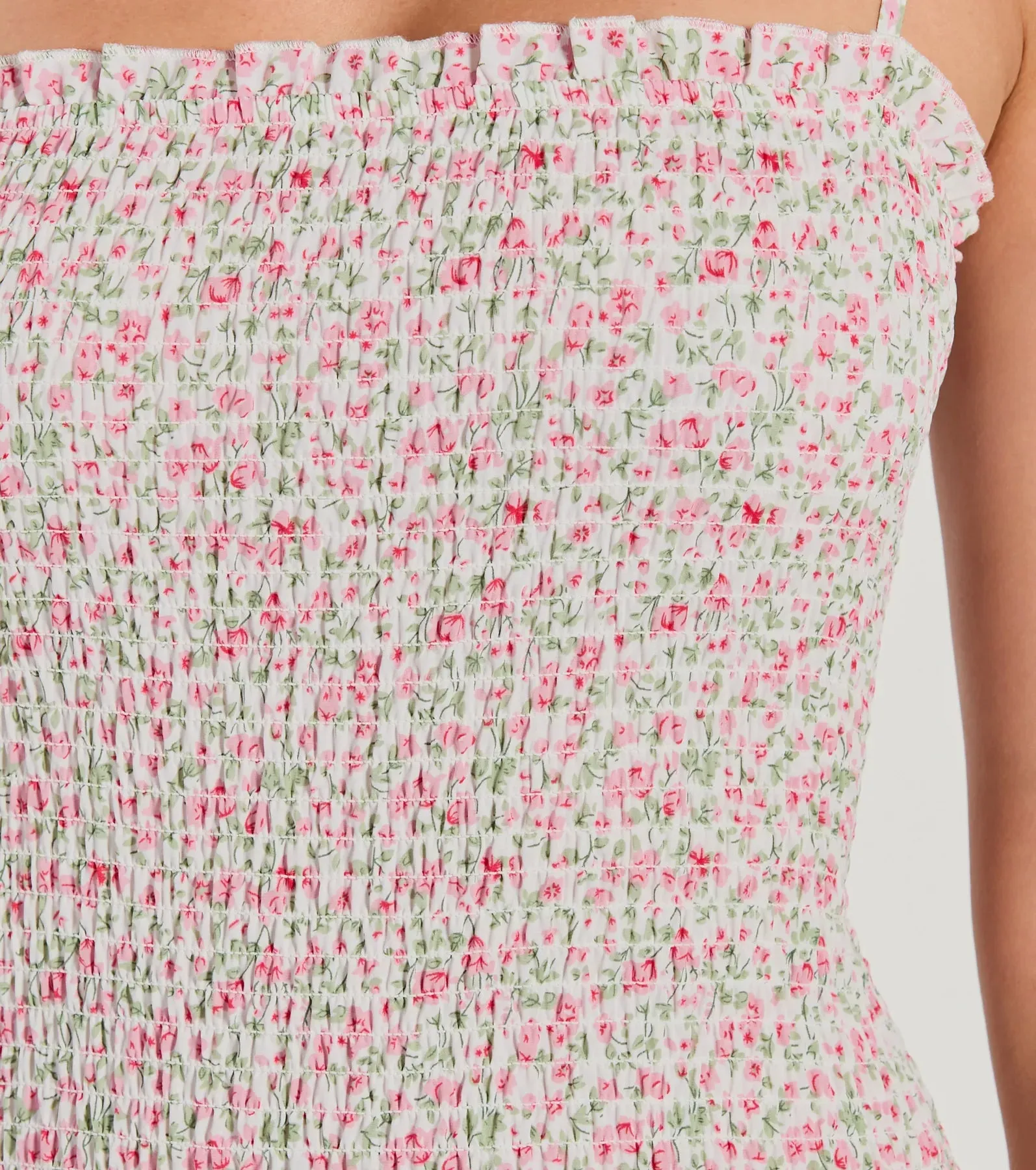 Dreamiest Summer Smocked Floral Chiffon Midi Dress sold by Windsor product image thumbnail 3