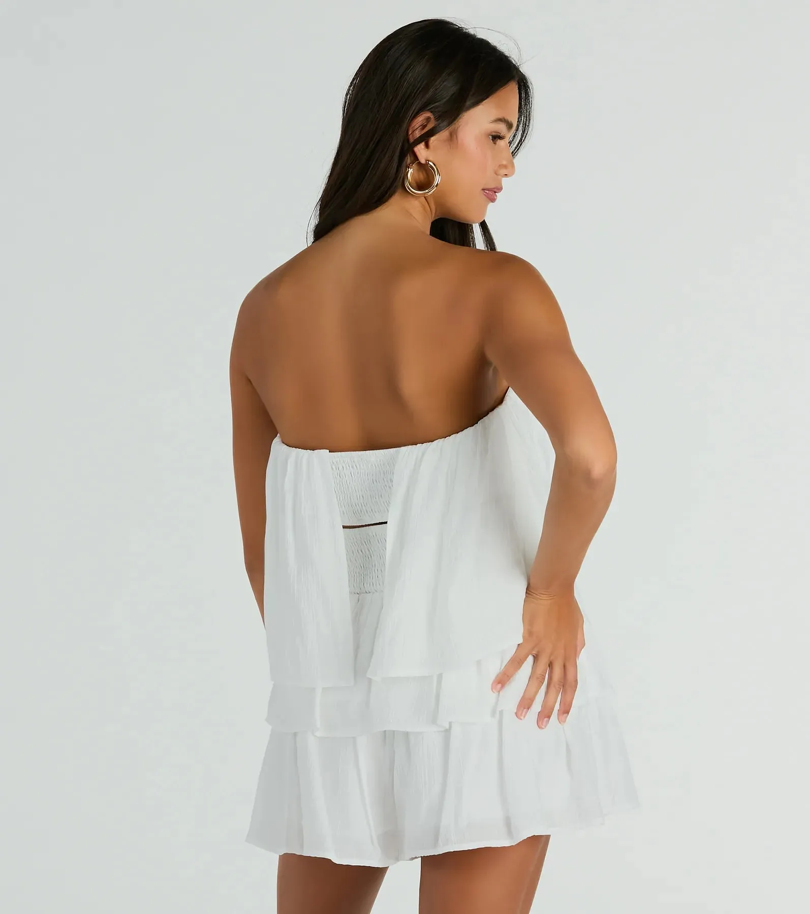 Poolside Vacay Strapless Ruffled Romper sold by Windsor product image thumbnail 2