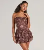 Flirty Fleur Strapless Floral Lace Mini Dress sold by Windsor