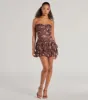 Flirty Fleur Strapless Floral Lace Mini Dress sold by Windsor