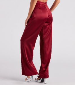 Elevated Details Sleek Satin Trouser Pants sold by Windsor