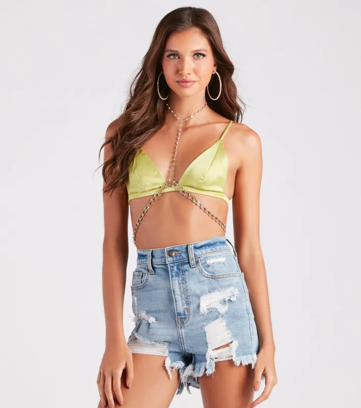 Glitzy Trendsetter Rhinestone Body Chain sold by Windsor
