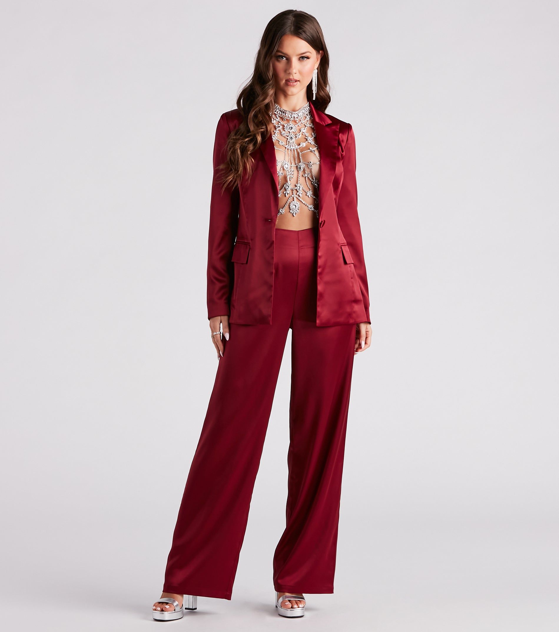 Elevated Details Sleek Satin Trouser Pants sold by Windsor product image thumbnail 2