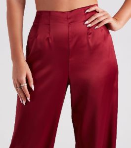 Elevated Details Sleek Satin Trouser Pants sold by Windsor