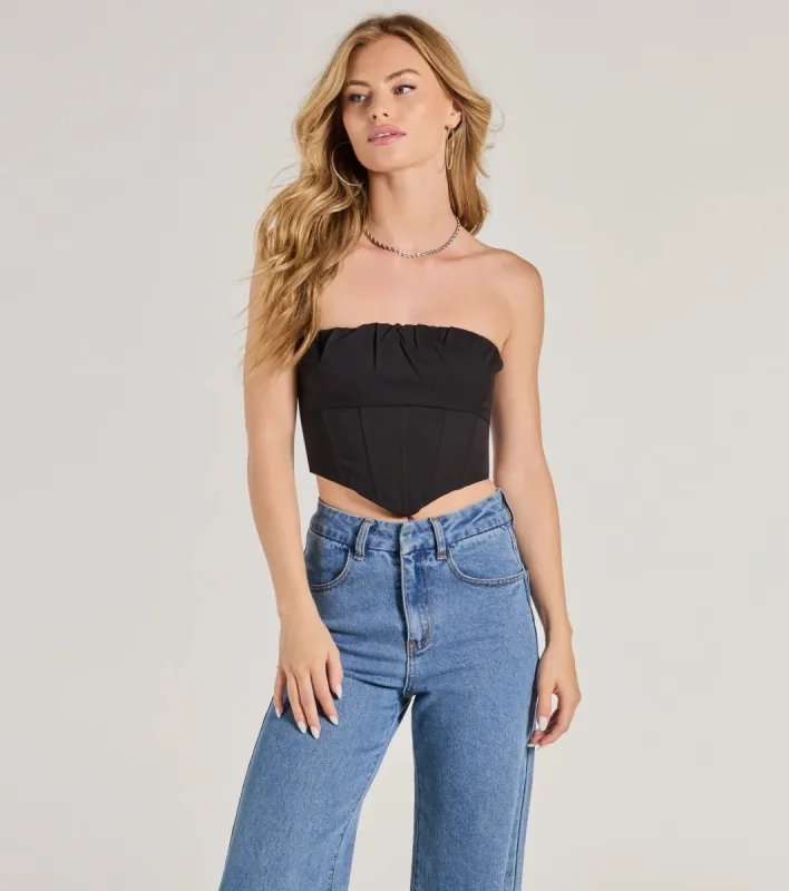 Corset With The Program Strapless Crop Top sold by Windsor