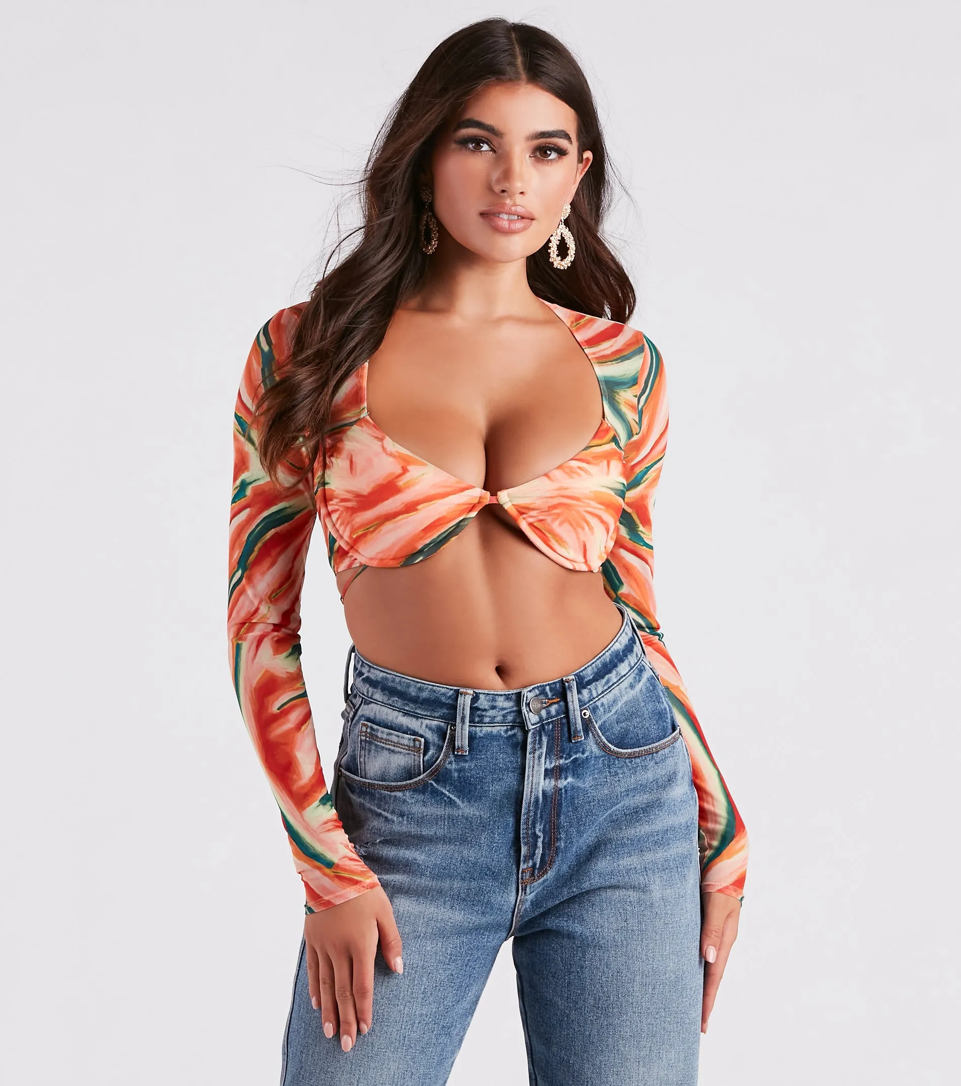 Bold Allure Watercolor Print Bra Top sold by Windsor