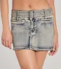 Cute Effect Mid-Rise Belted Denim Mini Skort sold by Windsor