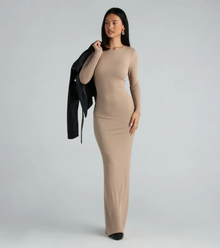 Looking For The One Basic Long Sleeve Maxi Dress sold by Windsor
