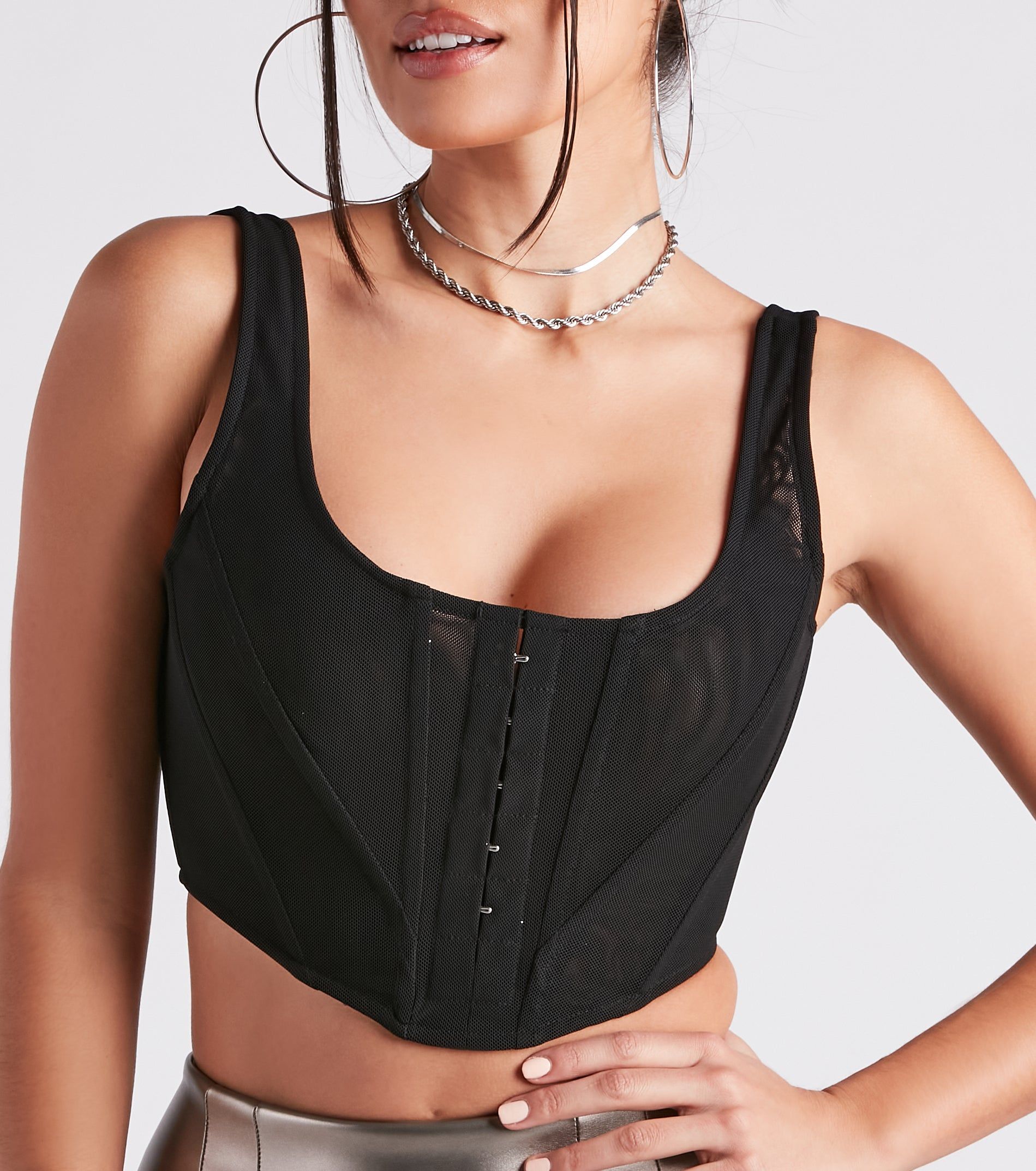 Talk Of The Night Mesh Corset Top sold by Windsor product image thumbnail 3